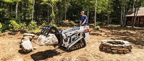 Moving Huge Rock with Bobcat Skid Loader and Mini Excavator